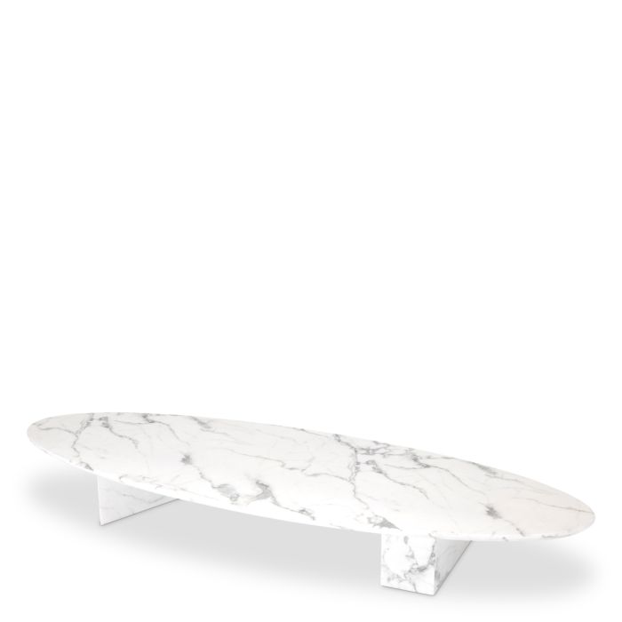 Table basse ovale en résine blanche | Eichholtz Aurore