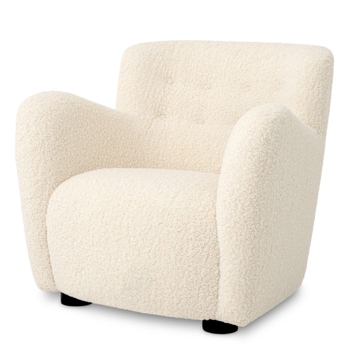 Fauteuil en tissu sherpa blanc | Eichholtz Bixby