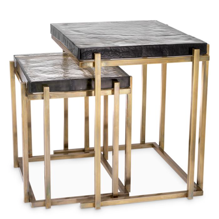 Table d'appoint dorée en verre soufflé (lot de 2) | Eichholtz Niemeyer