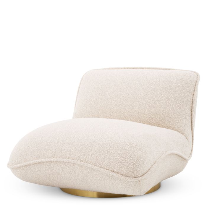 Fauteuil pivotant bouclé crème | Eichholtz Relax