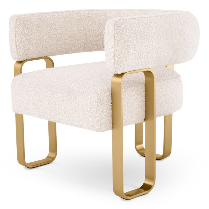 Fauteuil bouclé crème | Eichholtz Capricorn
