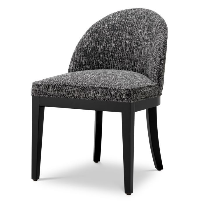 Chaise de salle à manger en tissu noir | Eichholtz Fallon