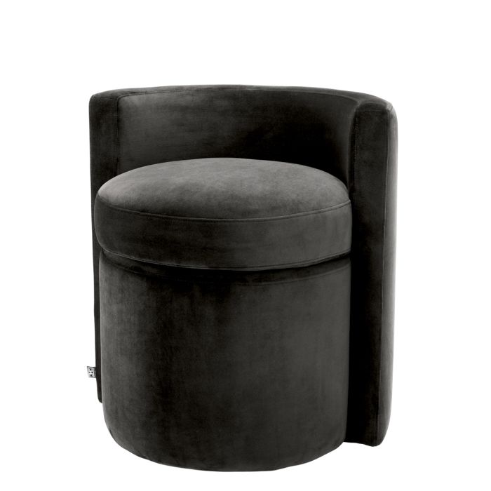 Tabouret en velours gris foncé | Eichholtz Arcadia