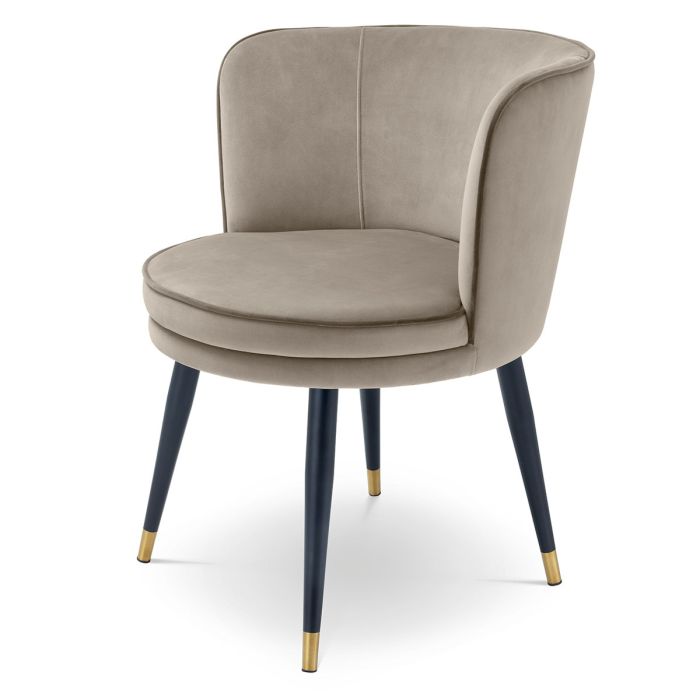 Chaise de salle à manger en velours greige | Eichholtz Grenada