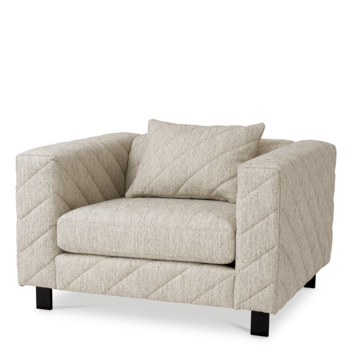 Fauteuil en tissu gris clair | Eichholtz Avellino