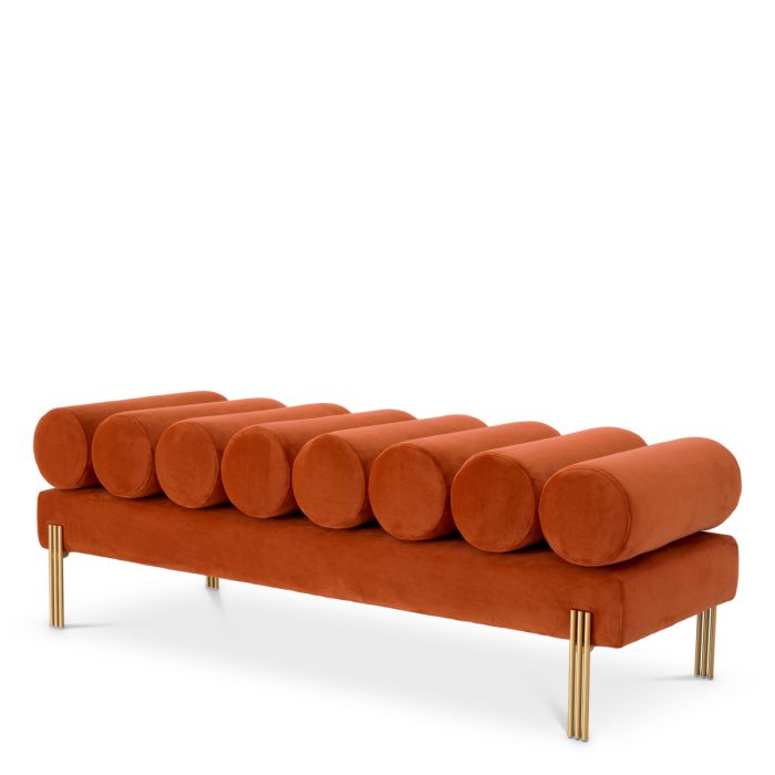 Banc en velours orange | Eichholtz Oxley