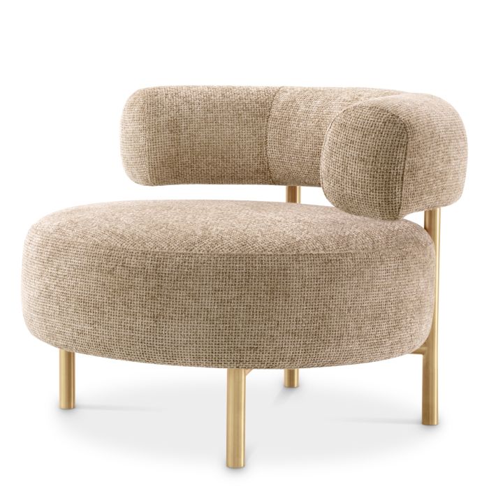 Fauteuil en tissu sable | Eichholtz Thompson