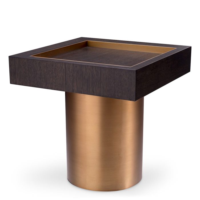 Table d'appoint carrée en chêne mocha | Eichholtz Otus