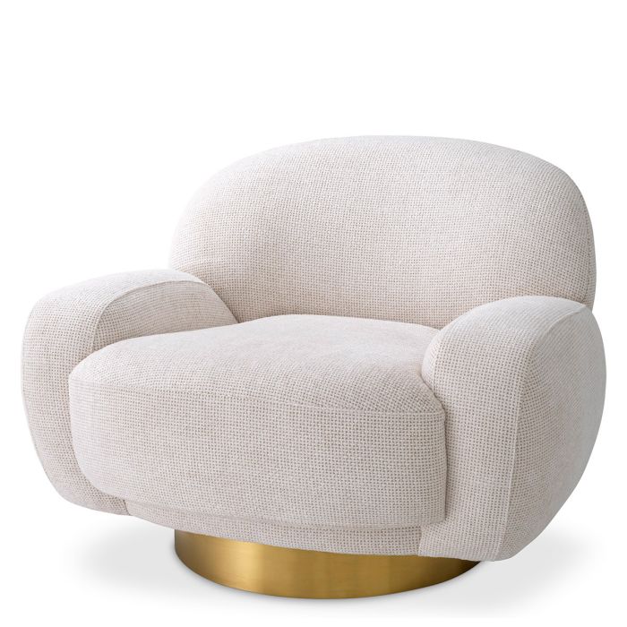 Fauteuil en tissu blanc cassé | Eichholtz Udine