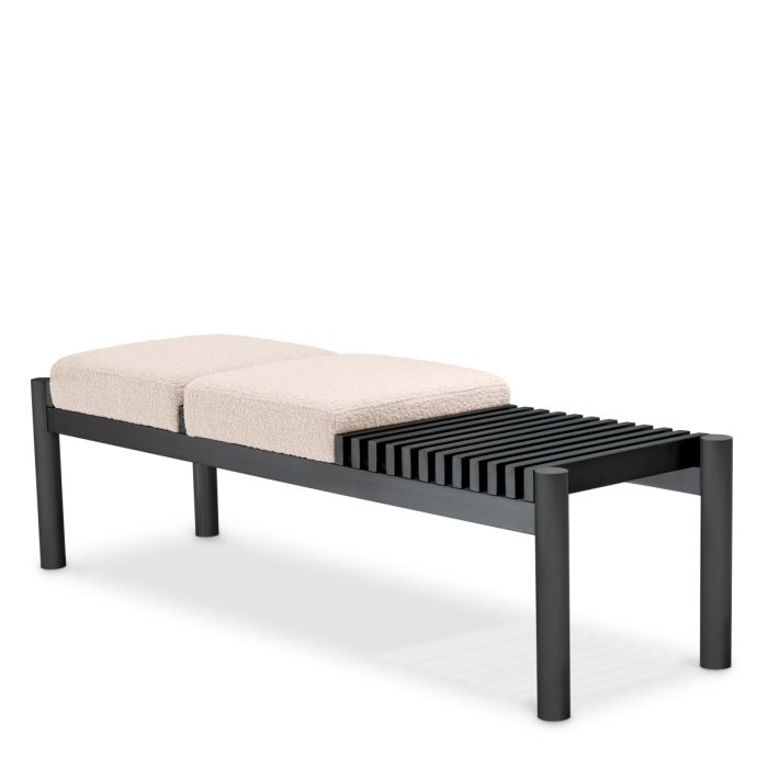 Banc en bronze et bouclé crème | Eichholtz Bibi