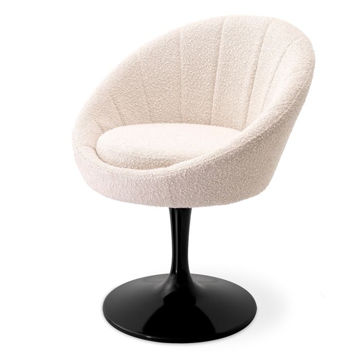 Chaise de salle à manger bouclé crème | Eichholtz O'Neill