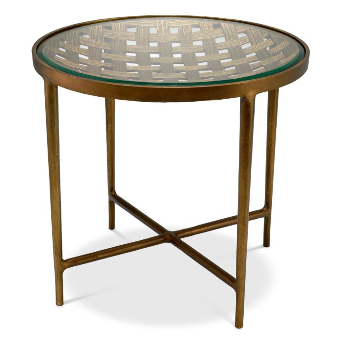 Table d'appoint dorée en verre transparent | Eichholtz Sorrento