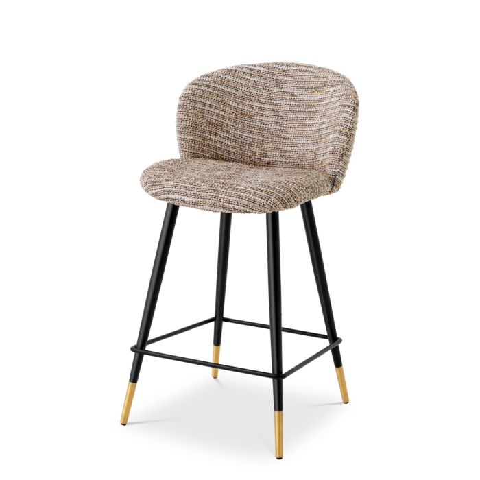 Chaise de comptoir en tissu beige | Eichholtz Volante