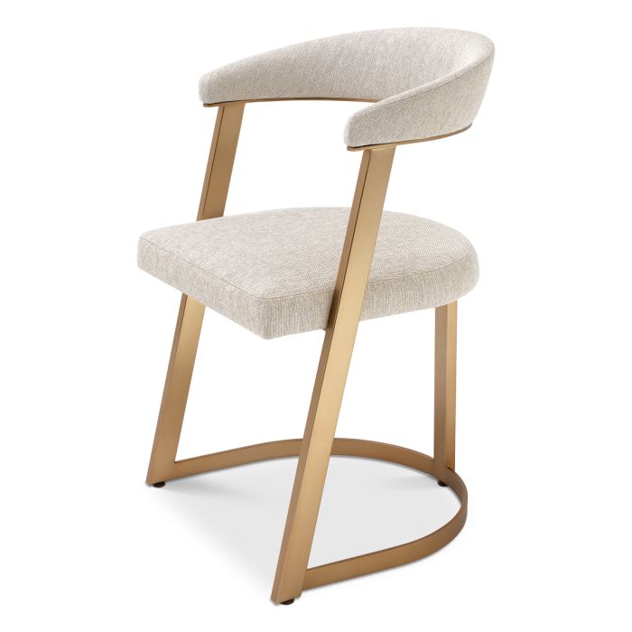 Chaise de salle à manger en tissu blanc cru | Eichholtz Dexter