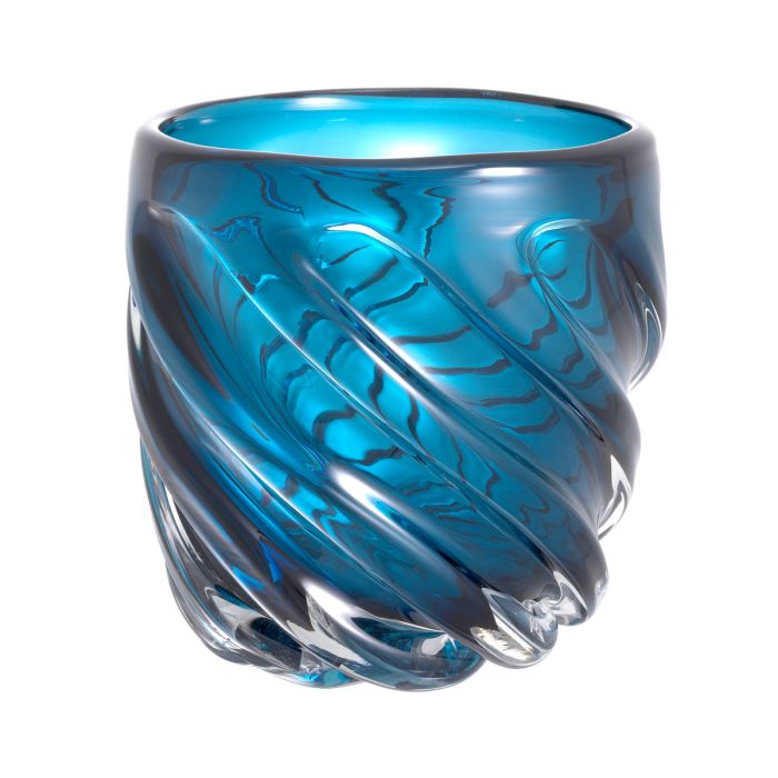 Vase en verre soufflé bleu | Eichholtz Angelito S