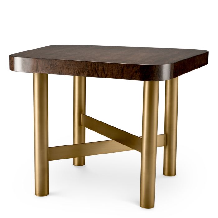 Table d'appoint dorée en bois d'eucalyptus brillant | Eichholtz Oracle
