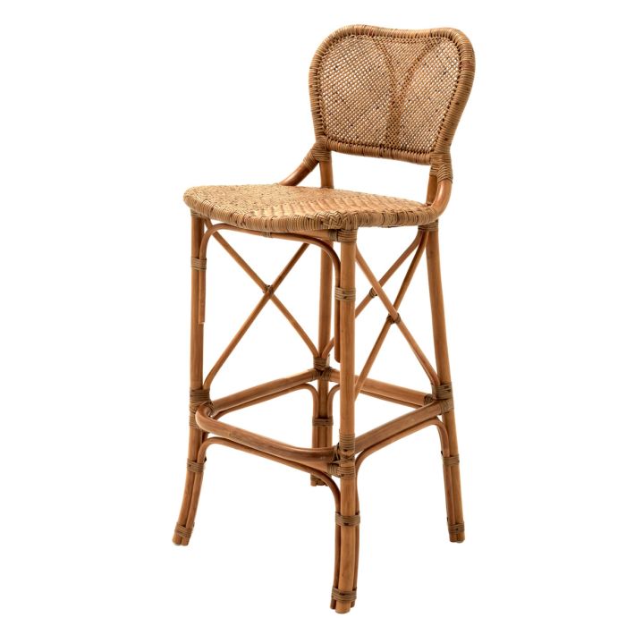 Chaise de comptoir marron en rotin | Eichholtz Colony