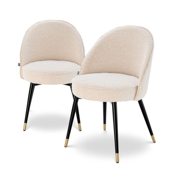 Chaise de salle à manger bouclé crème (lot de 2) | Eichholtz Cooper