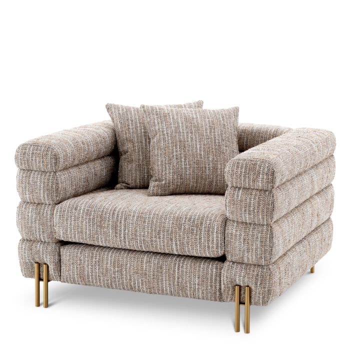 Fauteuil en tissu beige | Eichholtz York
