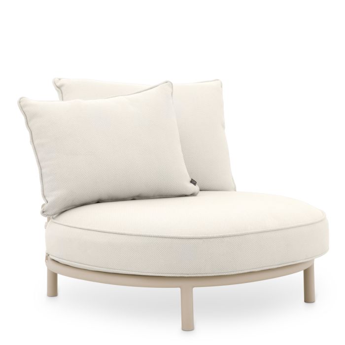 Fauteuil d'extérieur rond en métal sable | Eichholtz Laguno