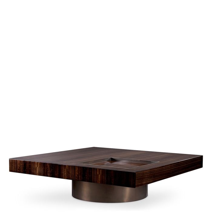 Table basse carrée en bois d'eucalyptus brillant | Eichholtz Otus