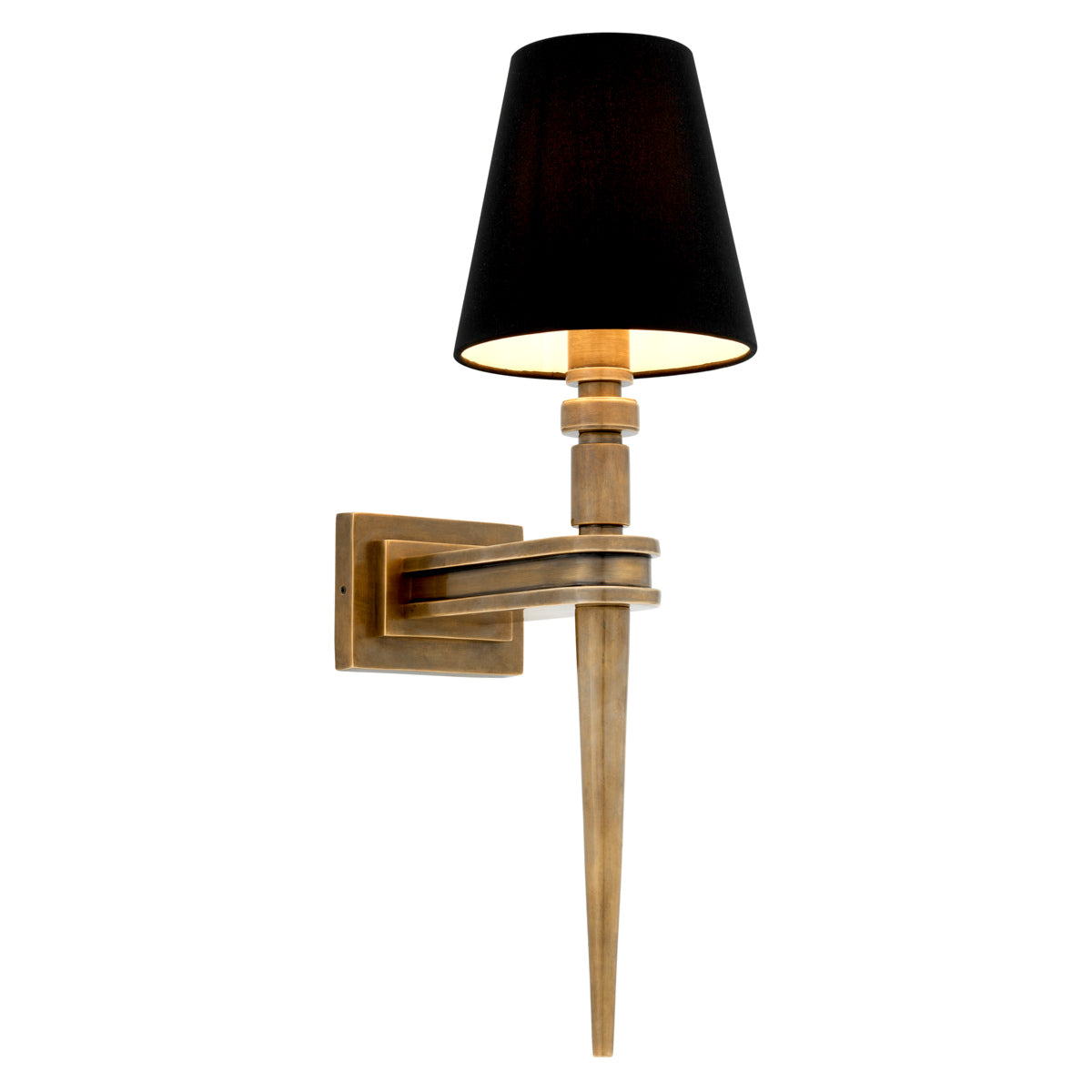 Applique murale en laiton vintage avec abat-jour noir | Eichholtz Waterloo - vue principale | REMO-HOME