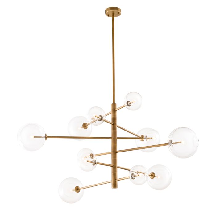 Lustre doré en verre transparent | Eichholtz Argento L