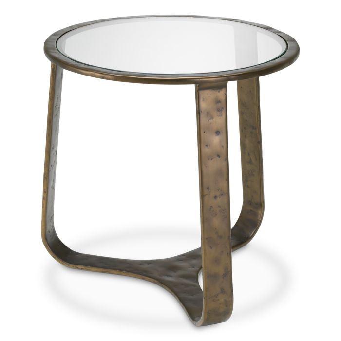 Table d'appoint en bronze et verre transparent | Eichholtz Cambronne