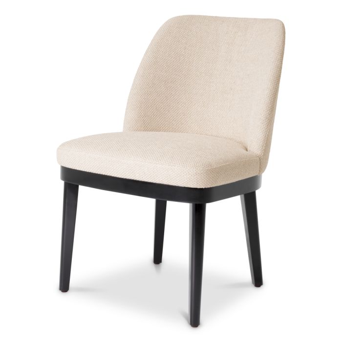 Chaise de salle à manger en tissu blanc écru | Eichholtz Costa