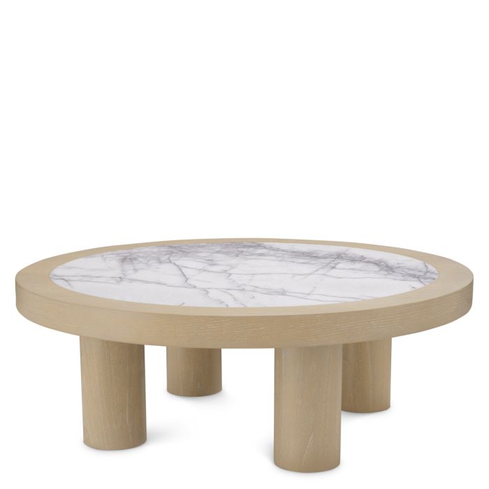 Table basse en chêne et marbre blanc | Eichholtz Presedio