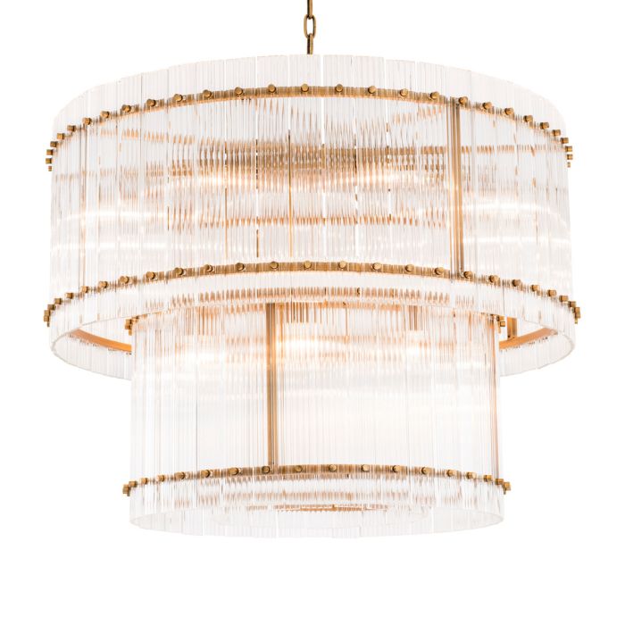 Lustre doré en verre transparent | Eichholtz Ruby L
