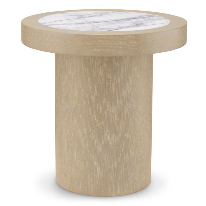 Table d'appoint en chêne et marbre blanc | Eichholtz Presedio