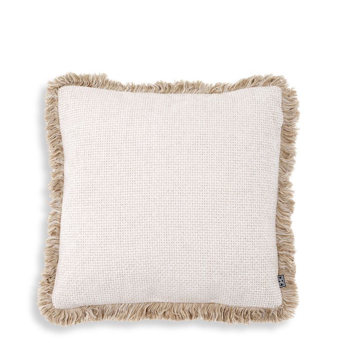 Coussin carré en tissu blanc cassé | Eichholtz Nami S