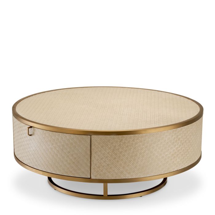 Table basse dorée en chêne tressé | Eichholtz Napa Valley
