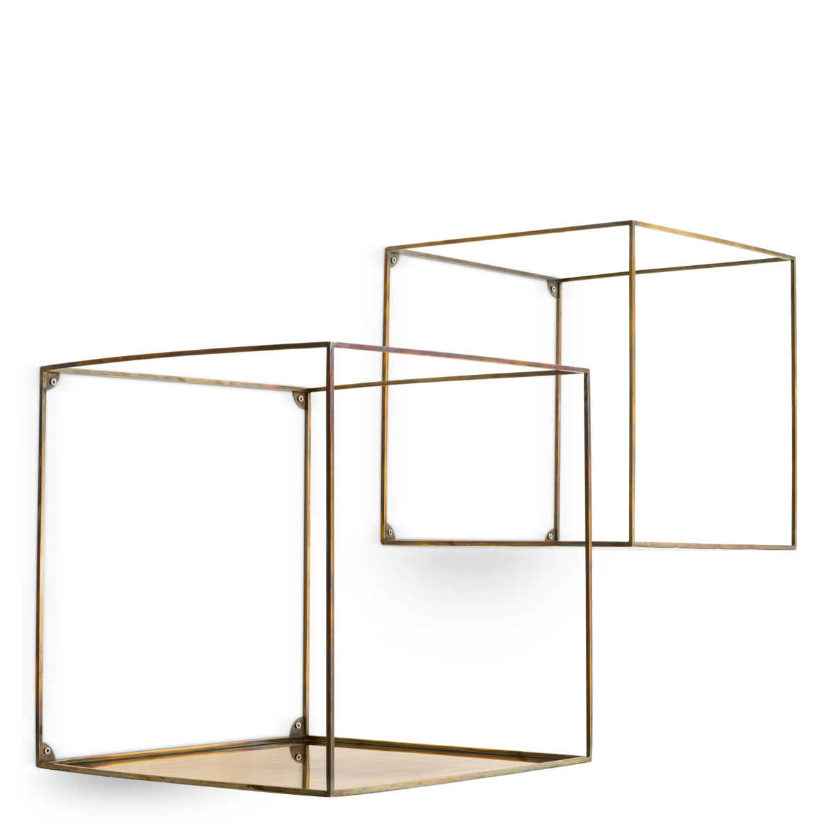 Étagère murale en laiton vintage | Eichholtz Deco square set of 2 - vue principale | REMO-HOME