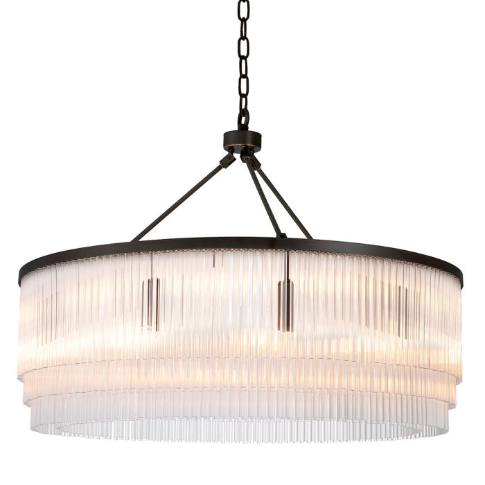 Lustre en bronze et en verre transparent | Eichholtz Hector L
