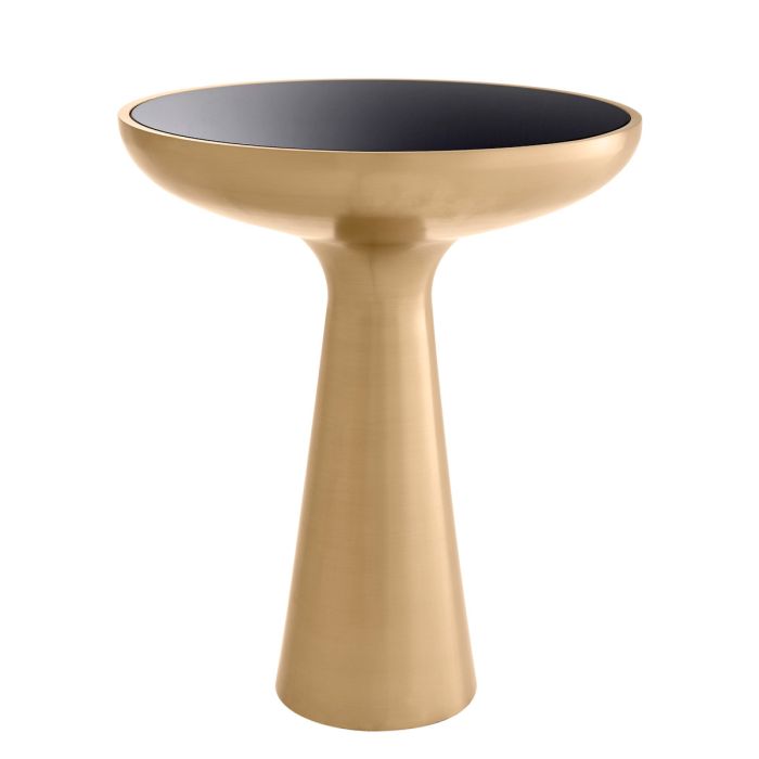 Table d'appoint en laiton brossé et verre noir | Eichholtz Lindos Low
