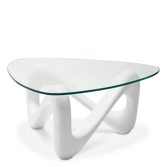 Table basse en verre et effet béton blanc | Eichholtz Aventura