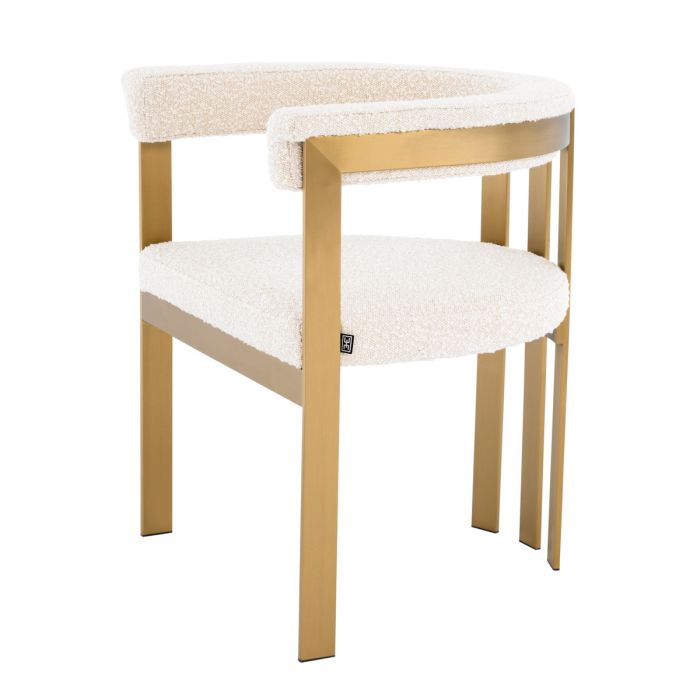Chaise de salle à manger bouclé crème | Eichholtz Clubhouse