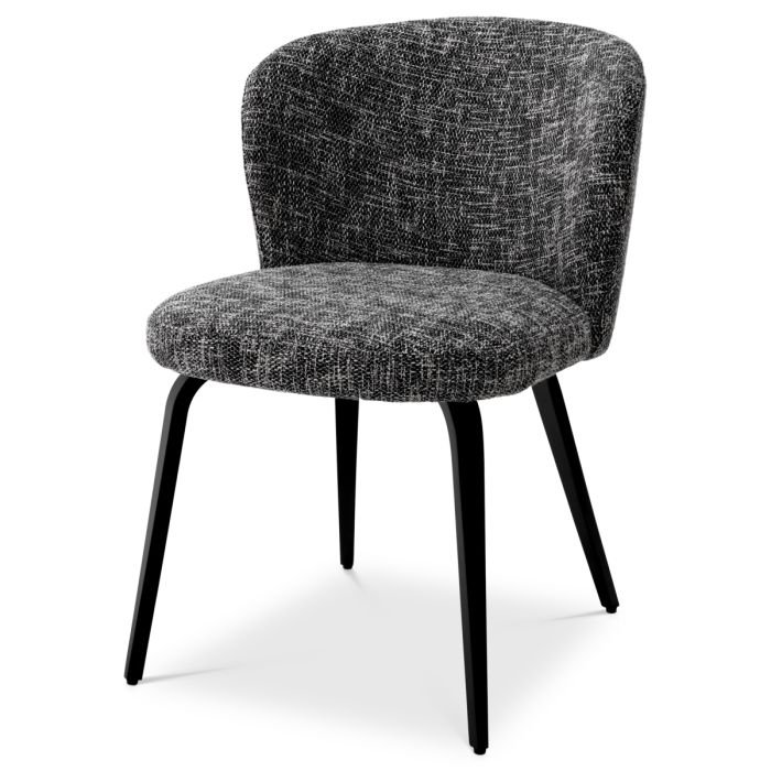Chaise de salle à manger en tissu noir | Eichholtz Halard
