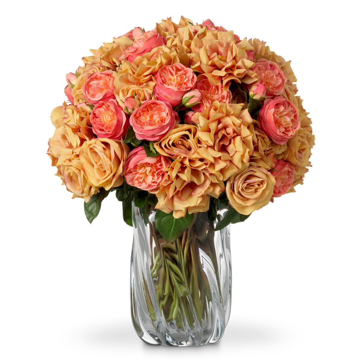 Bouquet de roses réalistes trois tons pêche 72 pcs/3 variétés | Eichholtz Bouquet of Roses real touch 72 pcs/3 varieties - vue principale | REMO-HOME