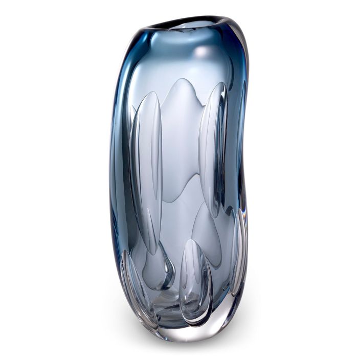 Vase en verre soufflé bleu | Eichholtz Sianni M