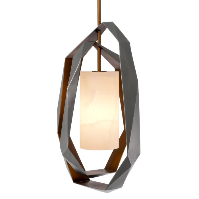Lustre en bronze et en albâtre | Eichholtz Santos Double