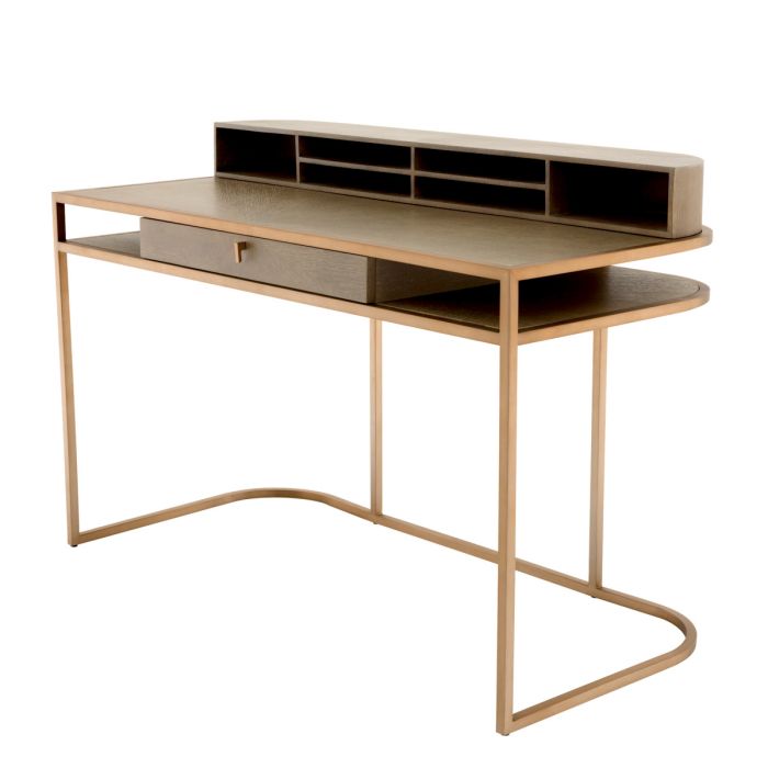 Bureau en chêne blanchi et laiton brossé | Eichholtz Highland