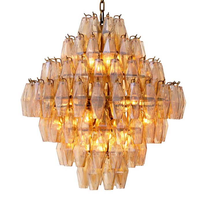 Lustre doré en verre ambré | Eichholtz Benini L