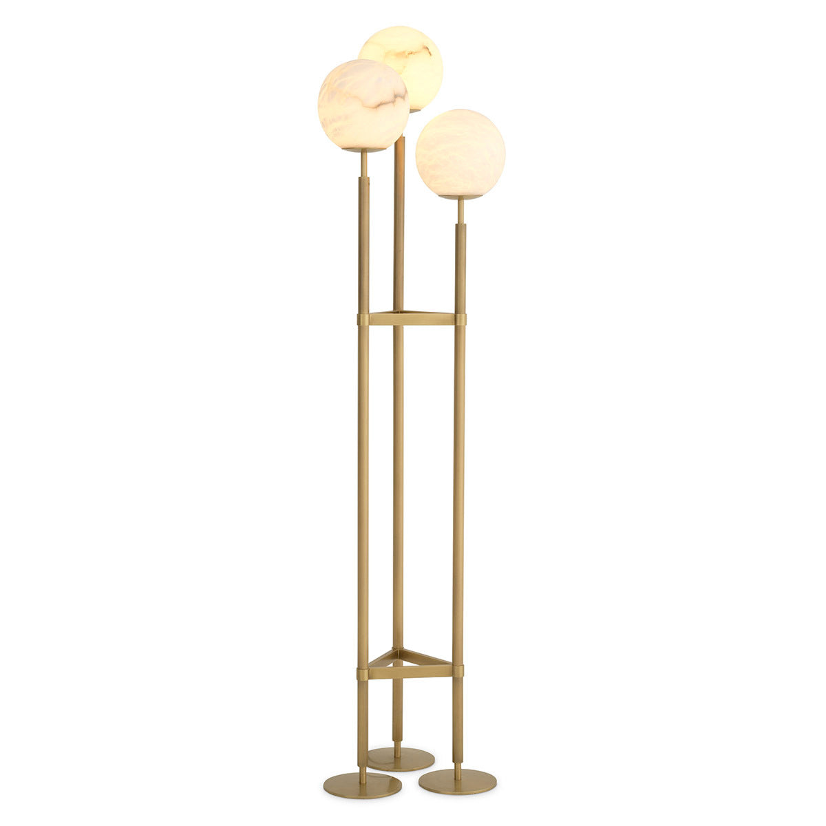 Lampe sur pied en laiton antique et albâtre | Eichholtz Fiori - vue principale | REMO-HOME