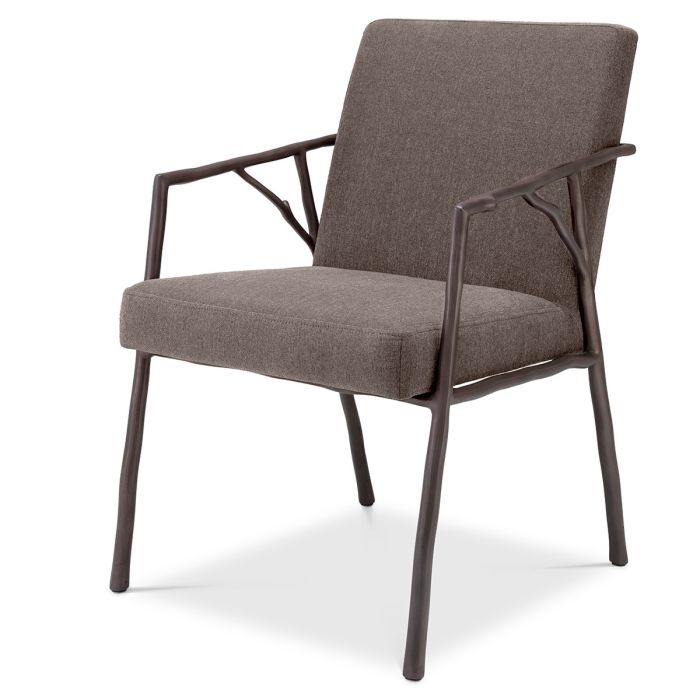 Chaise de salle à manger en tissu marron | Eichholtz Antico