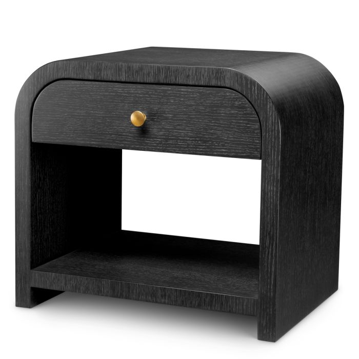 Table de chevet en chêne gris anthracite | Eichholtz Rhodes