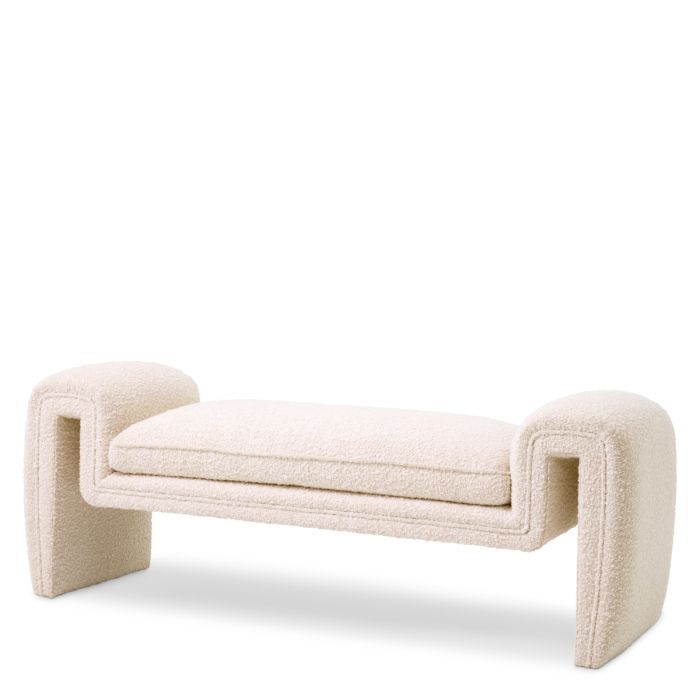 Banc bouclé crème | Eichholtz Tondo S
