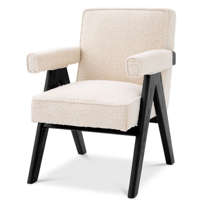 Chaise de salle à manger bouclé crème | Eichholtz Greta